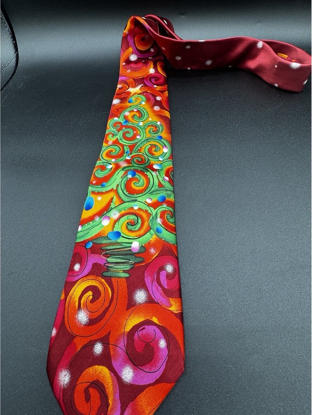 Jerry Garcia Snail Garden Collection Sixty Silk Tie Abstract Art Red Green
